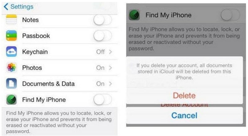 Eliminar la cuenta de iCloud