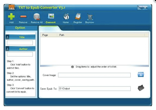 Convertidor TXT a EPub