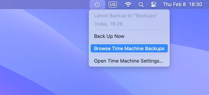Explorar copias de seguridad de Time Machine para Mac