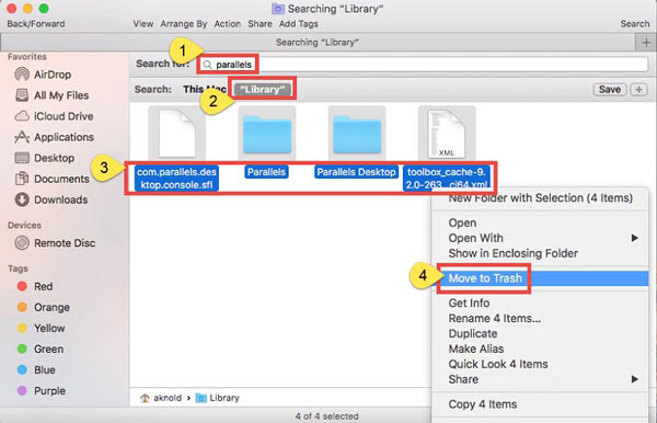 Buscar archivos de Parallels