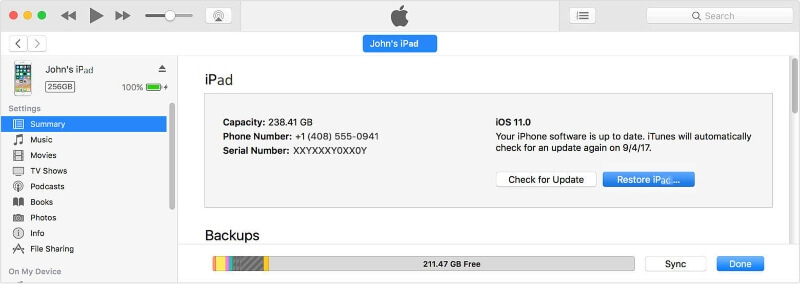 Desbloquear iPad sin contraseña por iTunes