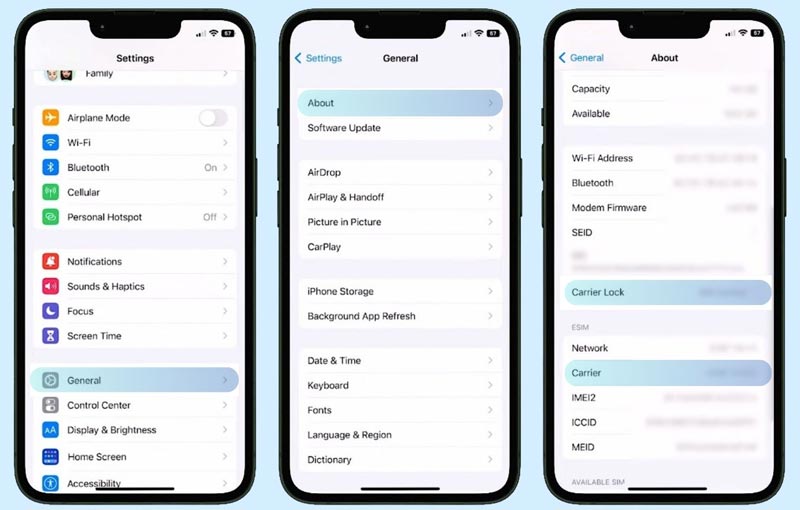 Comprueba el bloqueo del operador de la SIM en tu iPhone.