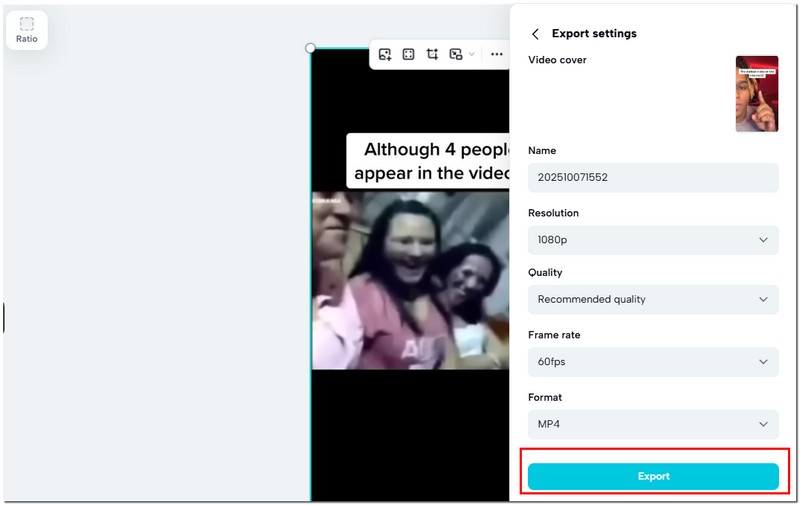 Haga clic en Exportar