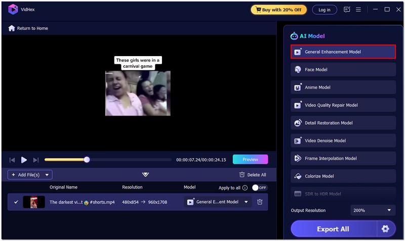 Seleccione Mejora general