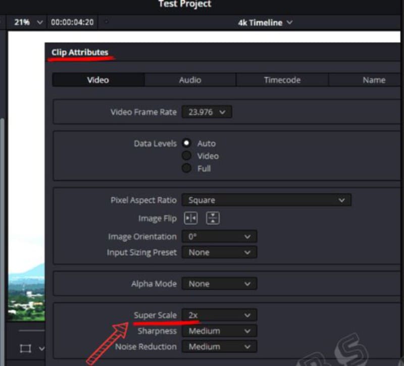 Elegir atributos del clip