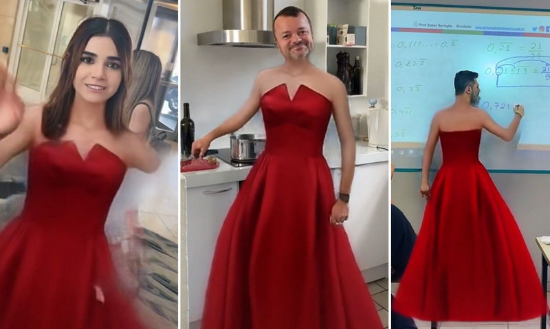 Filtro de vestido rojo