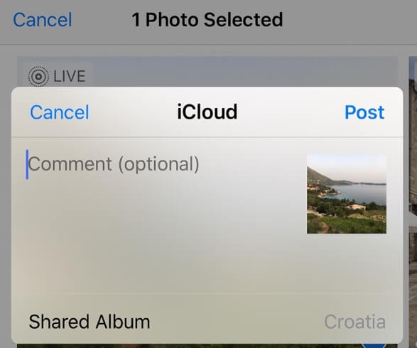 Comparte fotos en icloud