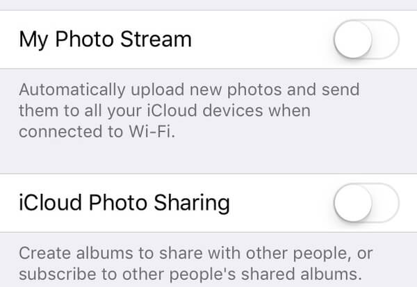 Desactivar compartir fotos de iCloud