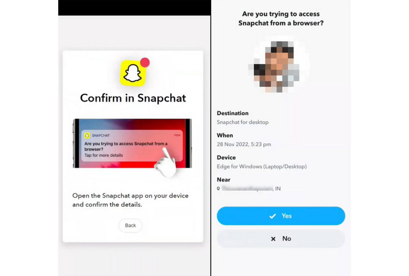 Confirmar inicio de sesión con Snapchat