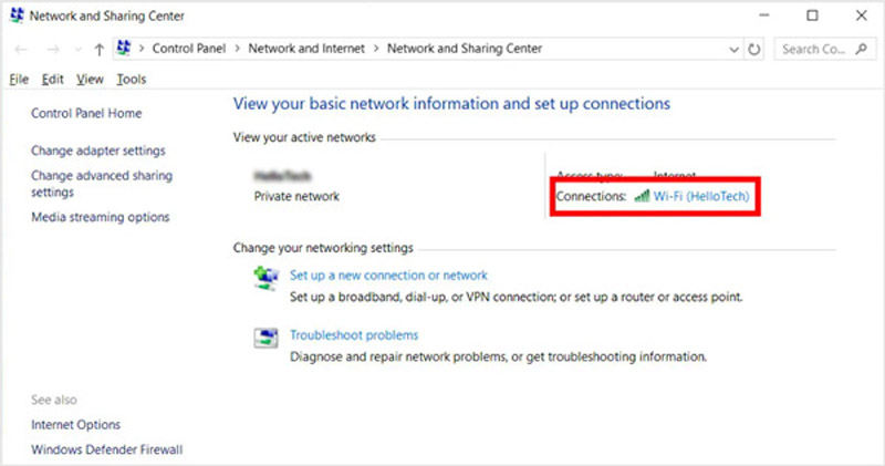 Conexión de red Wi-Fi de Windows