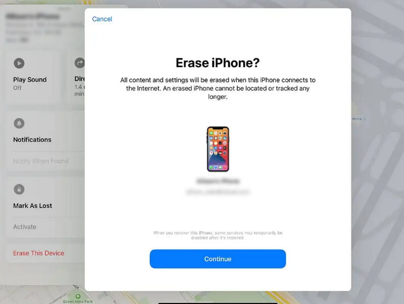 iCloud Find iPhone Erase iPhone