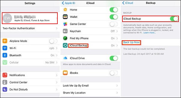 Copia de seguridad de iPhone en iCloud