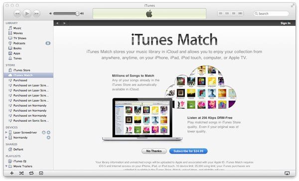 Copia de seguridad de iTunes Match