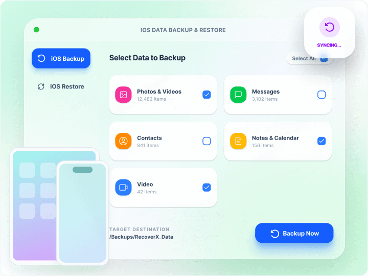 Copia de seguridad y restauración de iOS multiplataforma