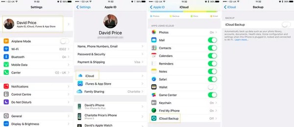 Copia de seguridad manual de iPhone con iCloud