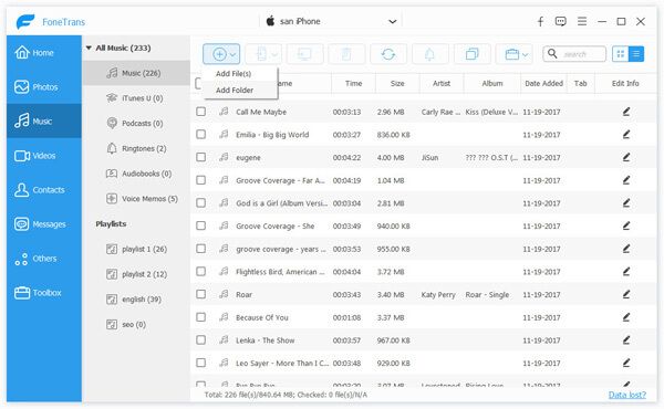 Transfiere música desde la computadora al iPhone