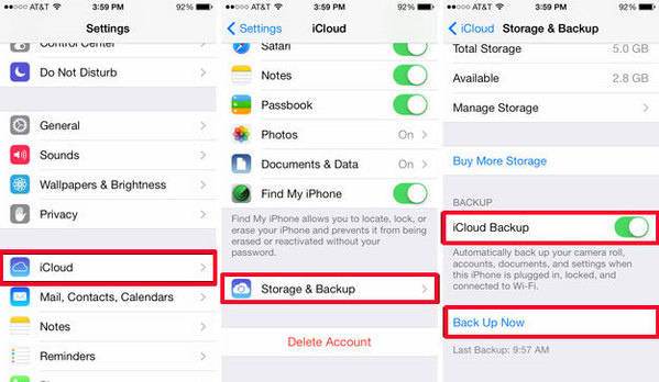 Copia de seguridad de contactos en iCloud