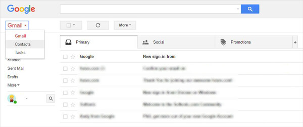 Contactos en Gmail