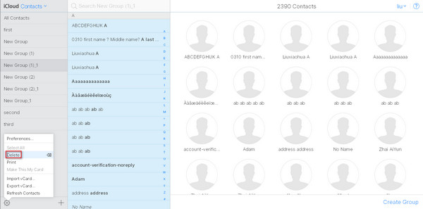 Eliminar todos los contactos con iCloud