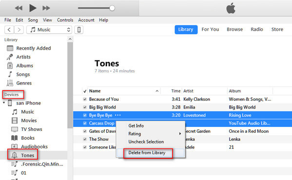 Eliminar tonos de llamada de iPhone con iTunes