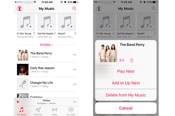 Cómo eliminar canciones de iPhone