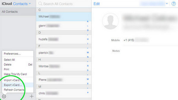 Exportar contactos de iCloud a la computadora