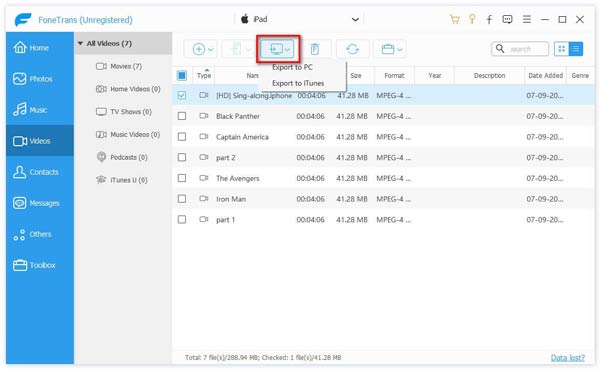 Exportar archivos del iPad a la computadora