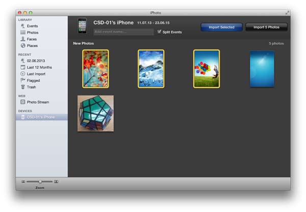 Transfiere fotos de iPhone a Mac con iPhoto