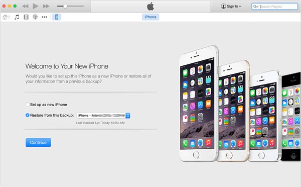 iTunes configura un nuevo iPhone