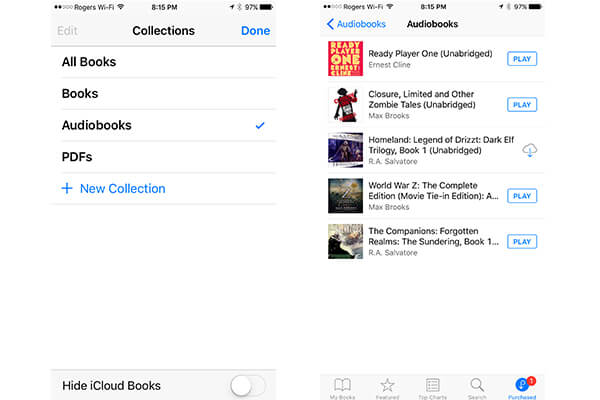 Escuche audiolibros en iPhone