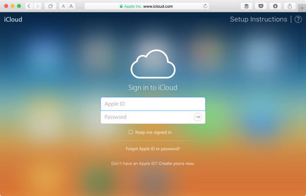 Inicie sesión en iCloud