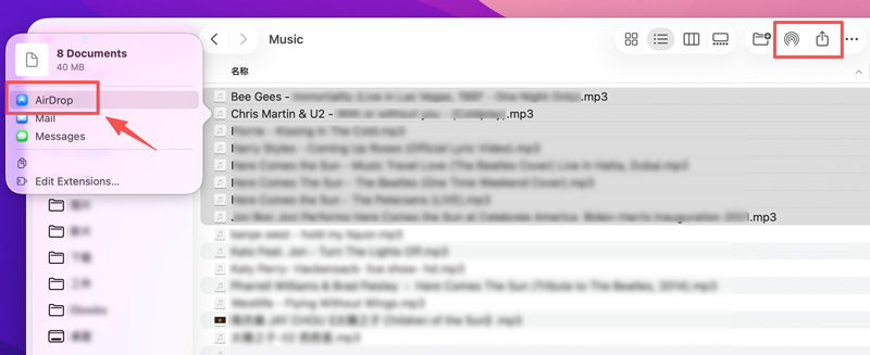 Añade música de tu Mac a tu iPhone mediante AirDrop.
