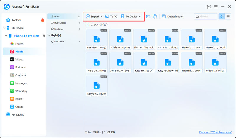 Añade música a tu iPhone sin iTunes (Foneease)