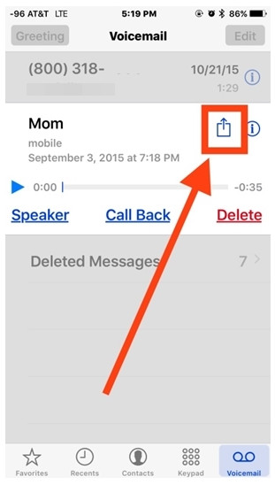 Seleccionar correos de voz de iPhone