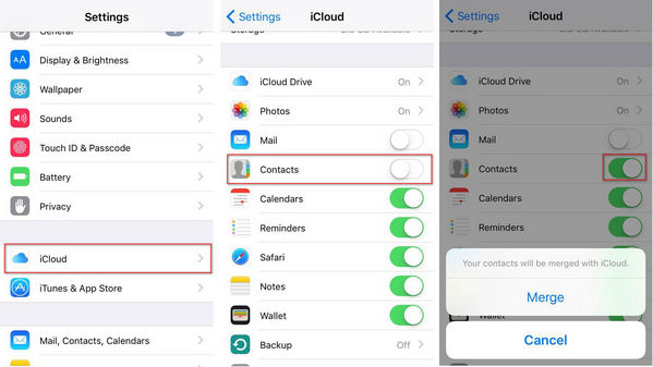 Sincronizar contactos de iPhone a iPad a través de iCloud