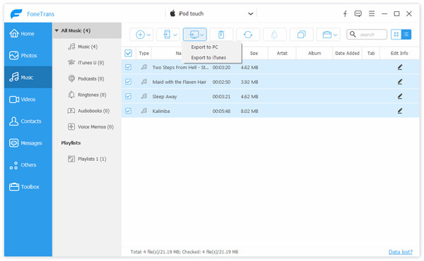 Transferir archivos de iPod con iPod Manager