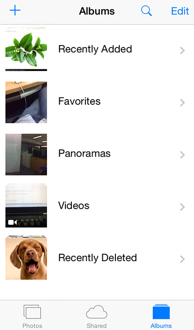 Álbum de fotos en iOS 8