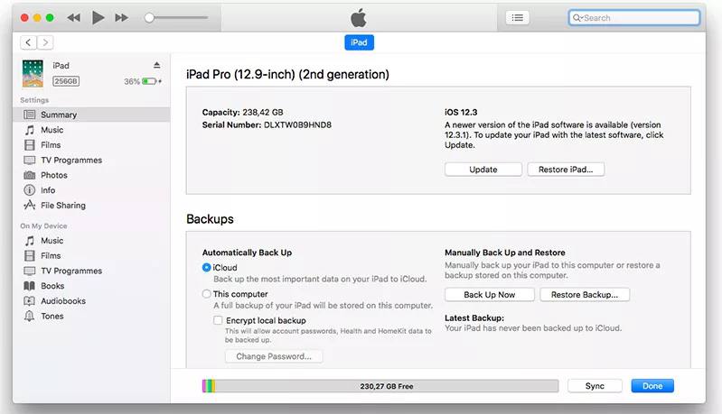 restaurar iOS