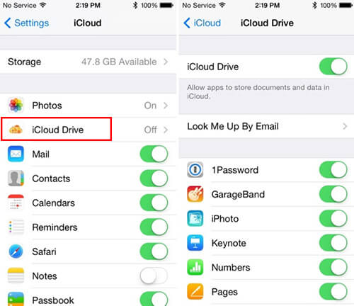 iCloud Drive en iOS 8