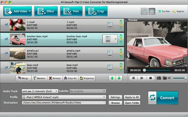 4Videosoft iPad Video Converter para Mac