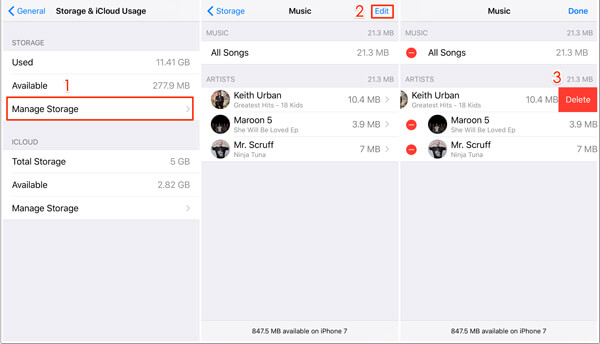 Eliminar música de iPhone