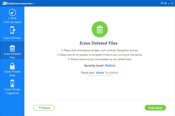 Eliminar contactos, mensajes, etc.