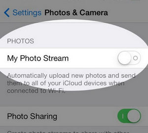 Cómo liberar almacenamiento en el iPhone: desactivar Photo Stream