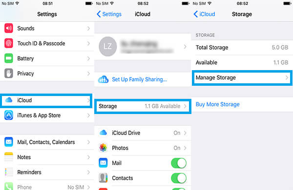 Administrar el almacenamiento de iCloud en iPhone