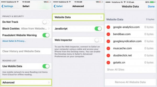 Eliminar las cookies del sitio web