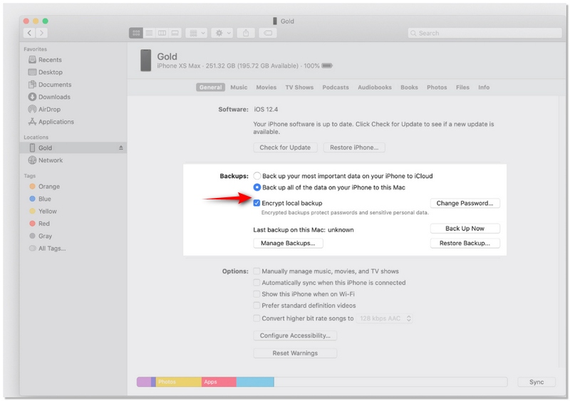 Copia de seguridad en iTunes (última versión de iOS)