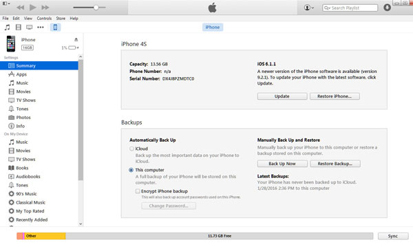 Copia de seguridad de iPhone a iTunes