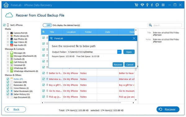 Recuperar notas eliminadas en iPhone desde iCloud