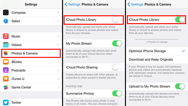 Habilitar iCloud Photo Library