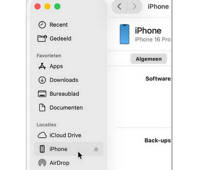 Copia de seguridad de restauración de Finder